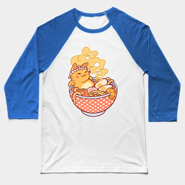 Ramen Cat Baseball T-Shirt by SarahJoncas